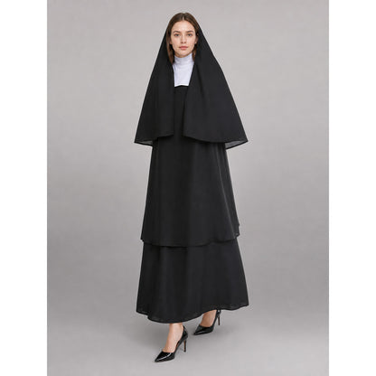 Black Carnival Cloak with White Headpiece