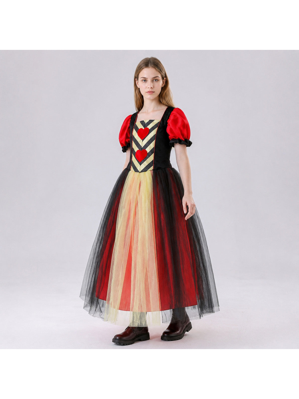 Queen of Hearts Costume with Hearts and Layered Skirt Costumes detail
