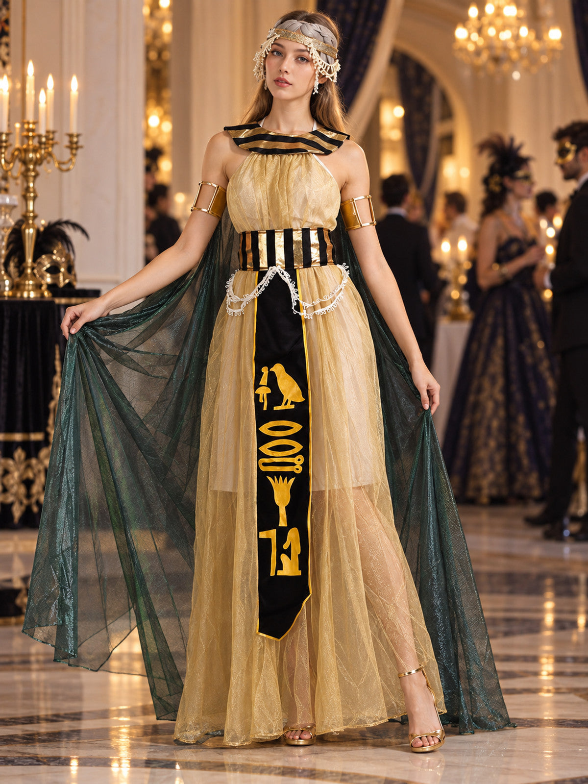 Egyptian-Style Carnival Costume with Cape lifestyle view