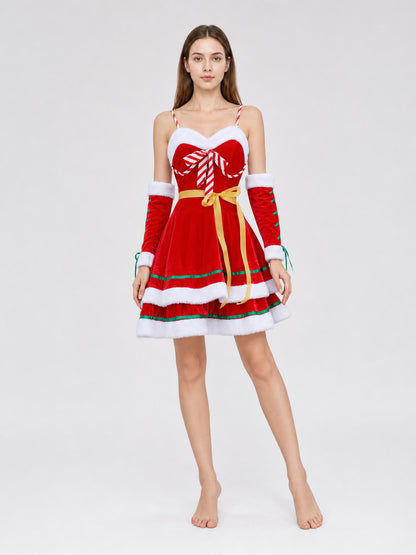 New Year's costume dress with bows and trim Costume Dresses detail