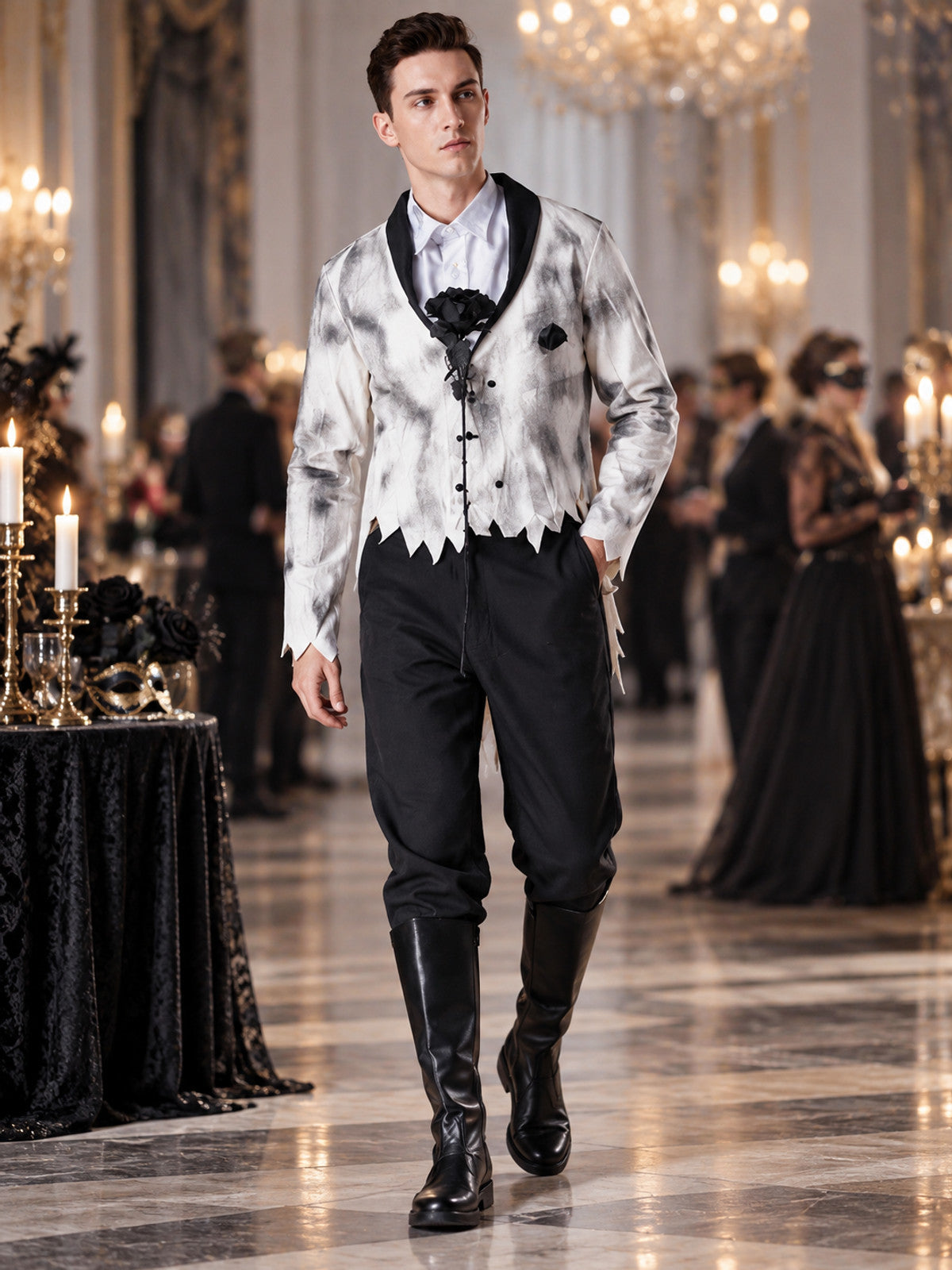 Vampire Costume: Jacket, Shirt, Pants, Brooch
