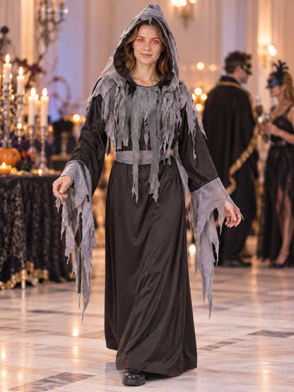 Vampire Costume with Hood, Cape, and Belt