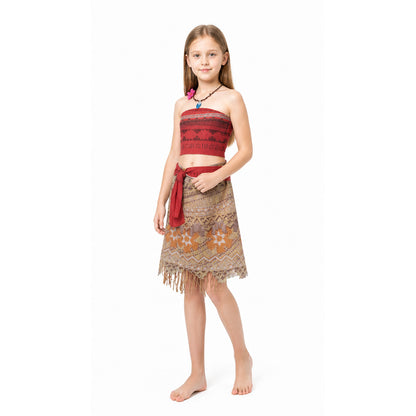 Moana Costume with Red Belt for Parties Costumes detail