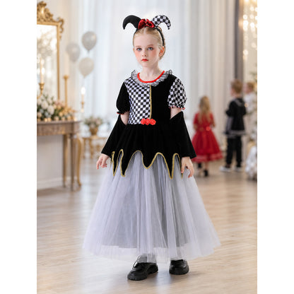 Costume Dress with a Plaid Bodice and Full Skirt