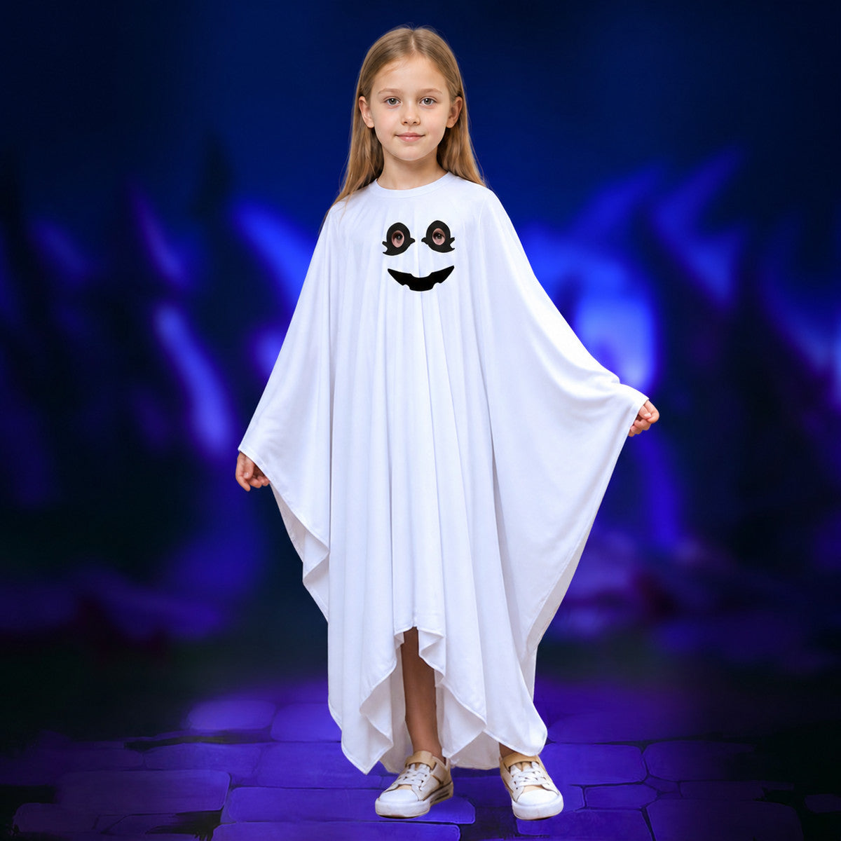Halloween Ghost Costume with Black Face Costumes detail