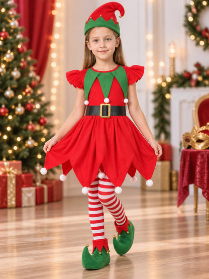 Kids' carnival dress with pompoms and bells