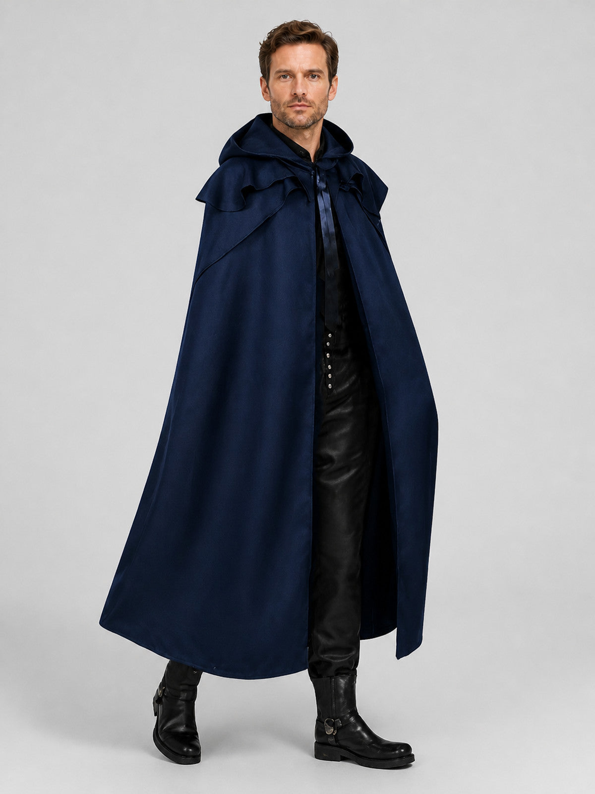 Dark Blue Hooded Cloak of Death for Cosplay