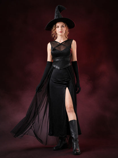 Witch Costume with Chiffon Skirt and Hat main product view