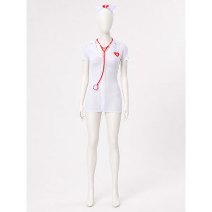 Healthcare Worker Costume for Cosplay, White with Red Cross