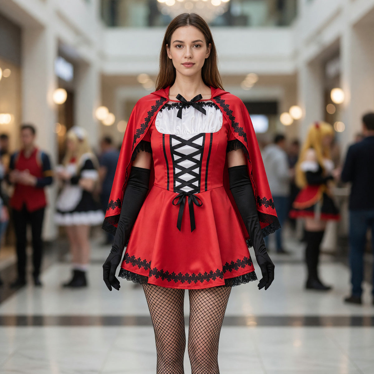 Gothic Little Red Riding Hood Costume for Cosplay