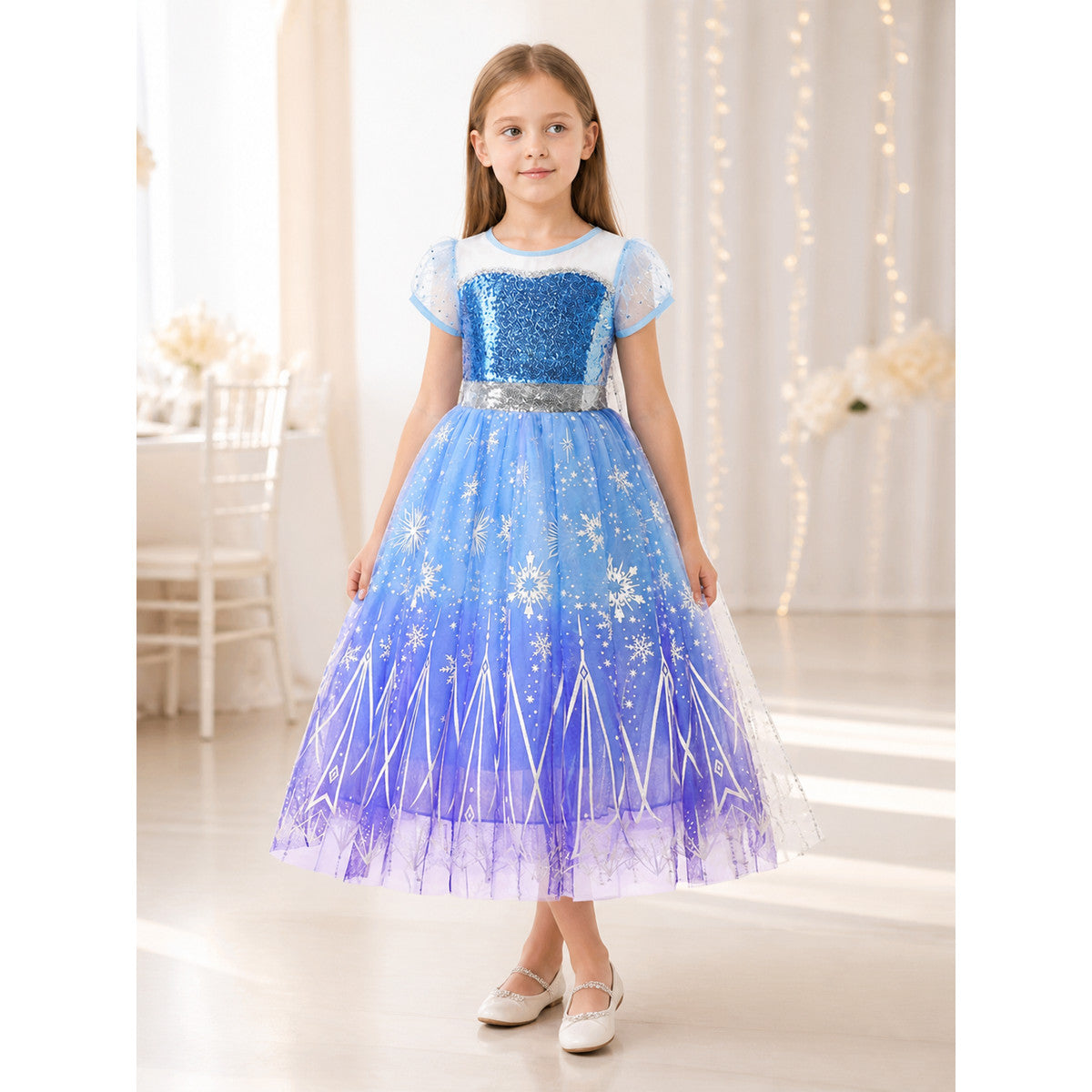 Princess Costume with Snowflakes for Halloween