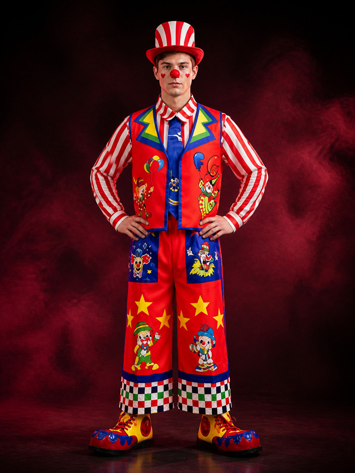 Circus Clown Costume for Adults, Carnival Costume for Performances