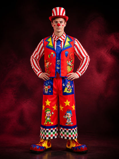 Circus Clown Costume for Adults, Carnival Costume for Performances