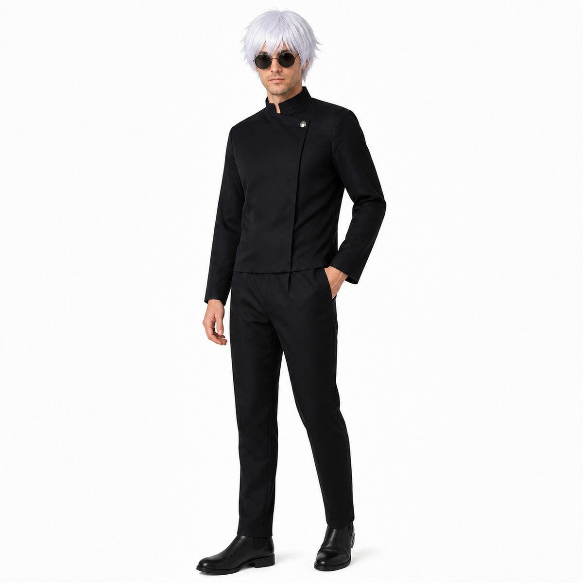 Satoru Gojo Cosplay Costume with Wig and Glasses Costume Wigs detail