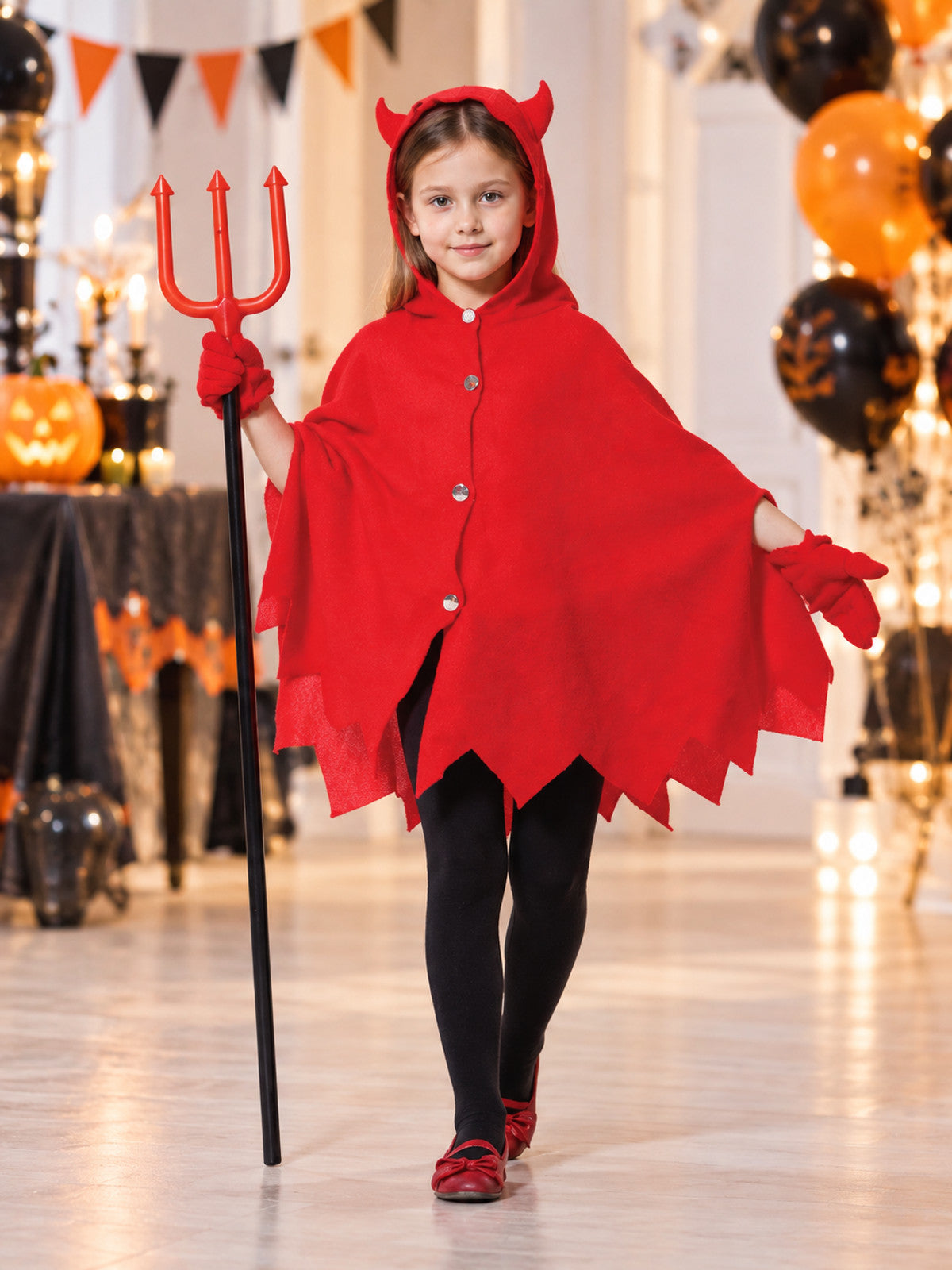 Children’s Carnival Costume with Hood and Horns lifestyle view