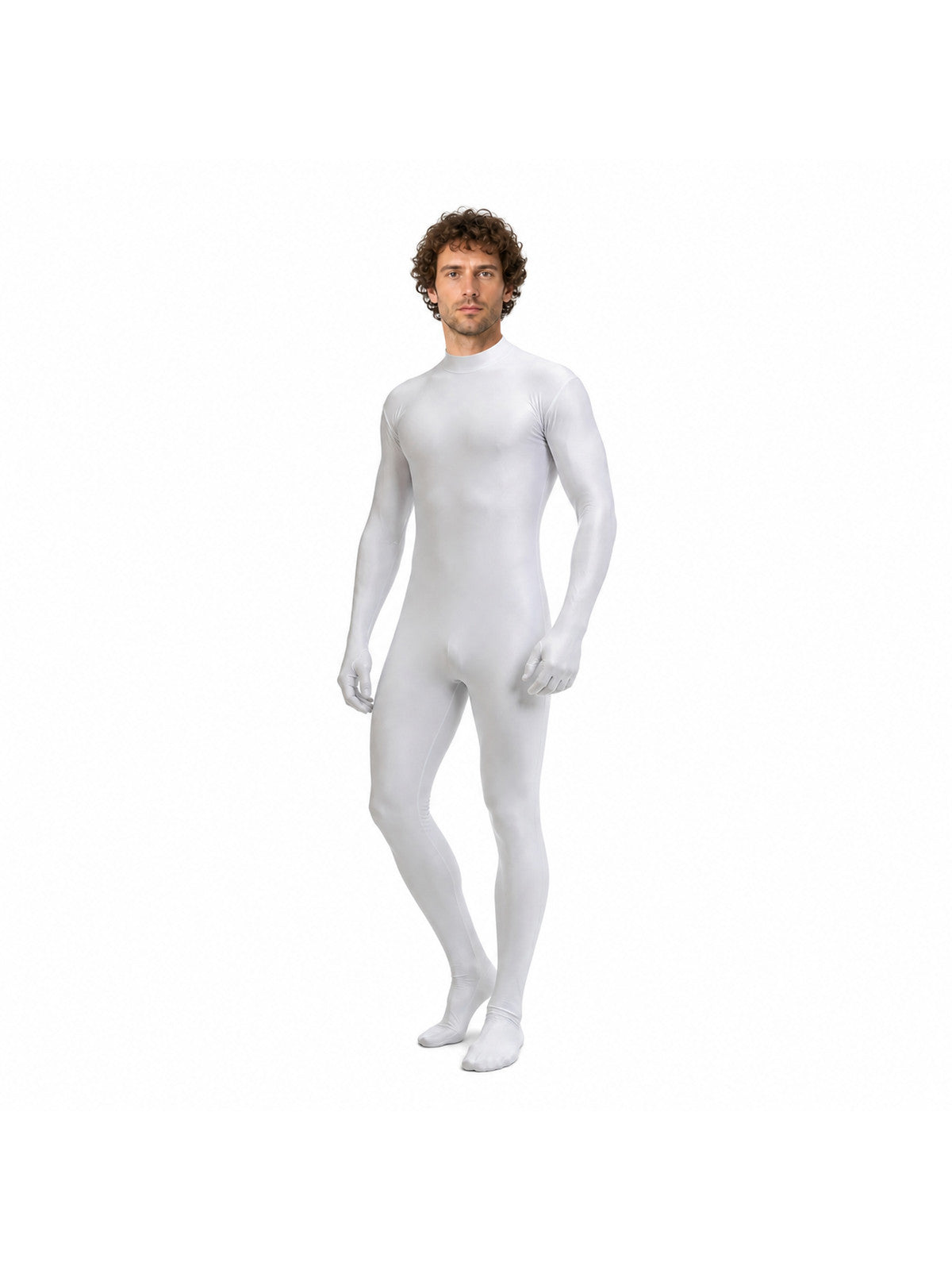White Jumpsuit with Attached Gloves and Socks