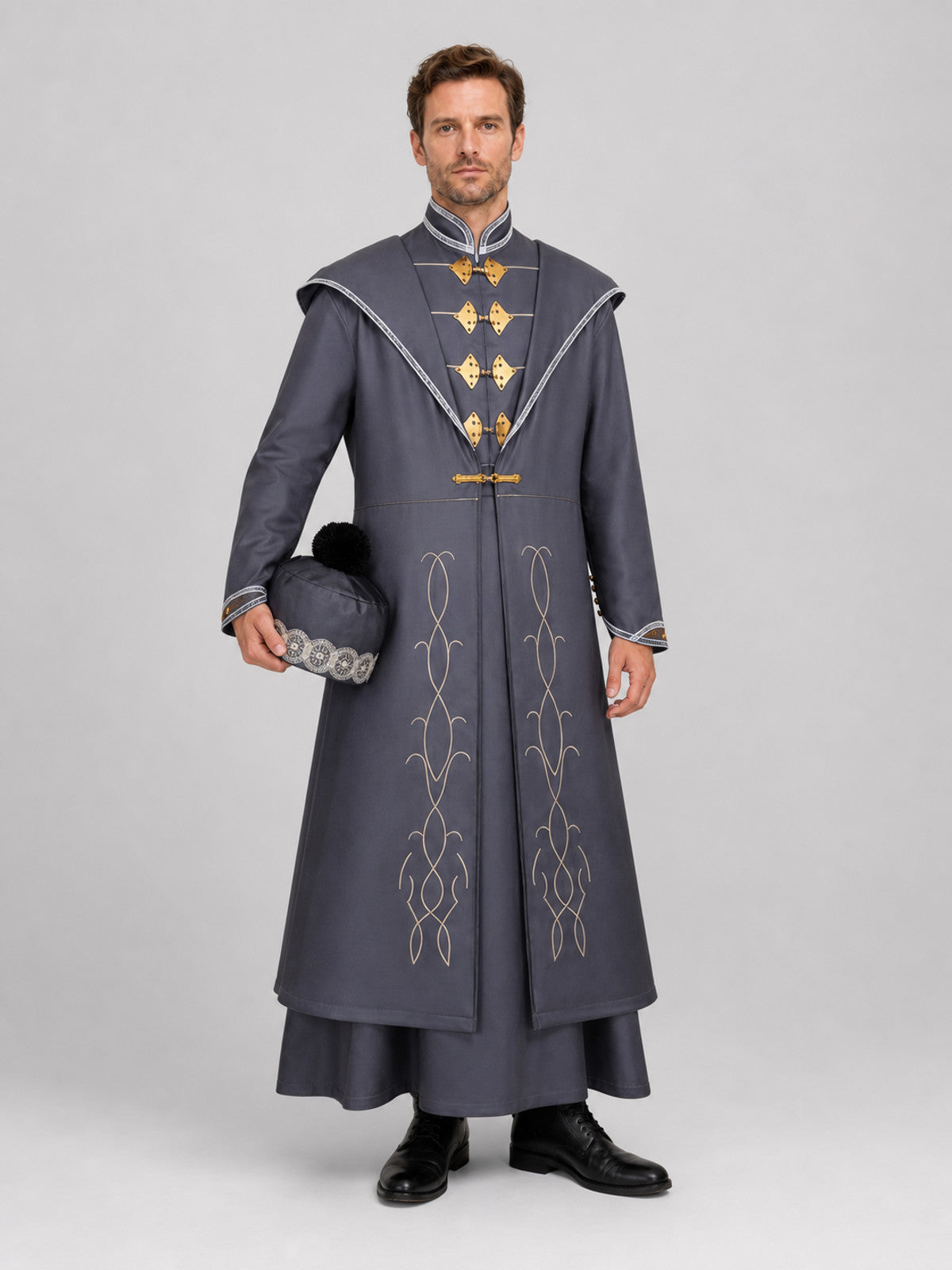 Dumbledore Cosplay Costume, Long Robe and Hat Costume Headwear detail