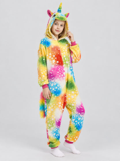 Rainbow Unicorn Kigurumi Pajama with Horn and Ears