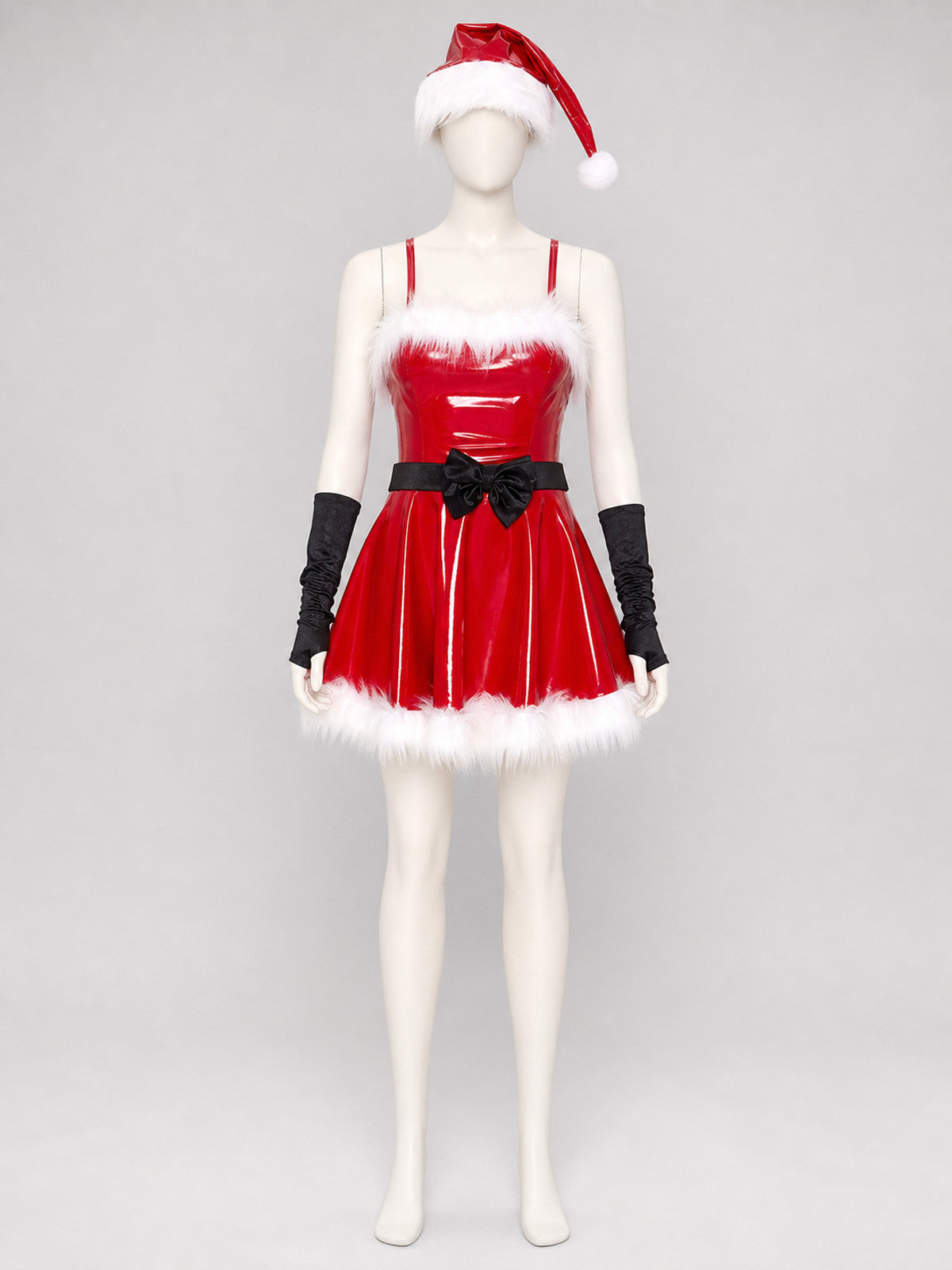 Christmas Character Costume: Red Dress with White Trim Costume Dresses detail