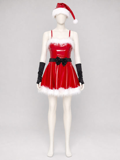 Christmas Character Costume: Red Dress with White Trim Costume Dresses detail