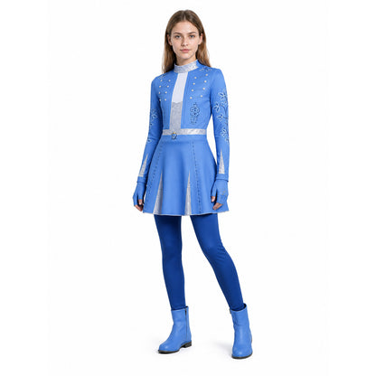 Children’s blue carnival costume with a white collar product detail