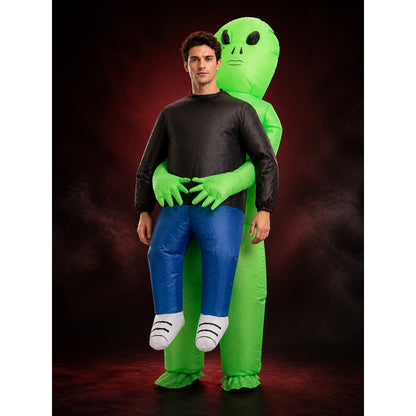 Unisex Inflatable Alien Costume with Long Green Arms, Funny Halloween Christmas main product view