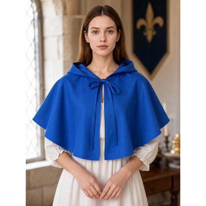 Medieval Hooded Cape Cloak with Ties lifestyle view