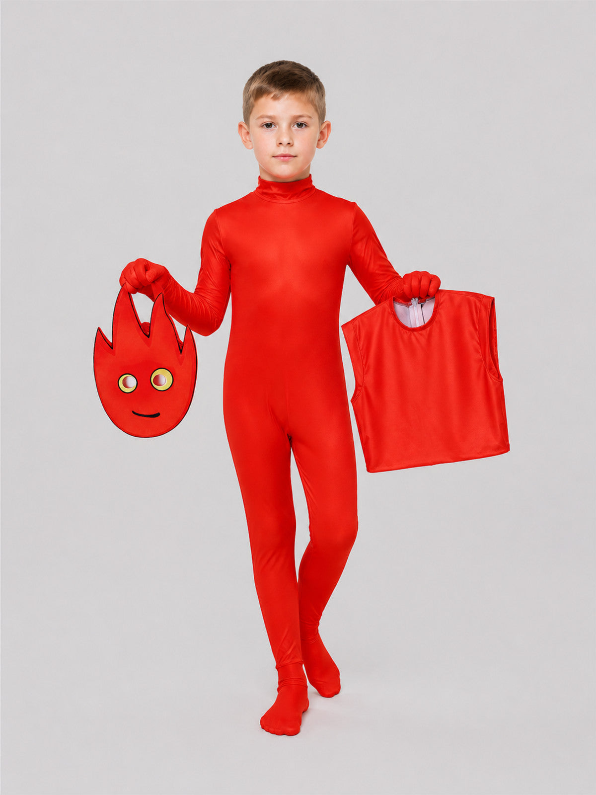 “Fire Hero” Cosplay Costume, Red Jumpsuit product detail