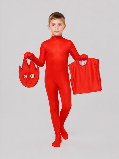 “Fire Hero” Cosplay Costume, Red Jumpsuit product detail