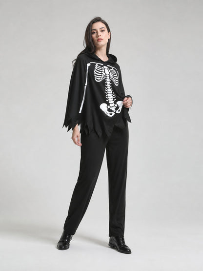 Skeleton Costume with Hood and Gloves Costumes detail