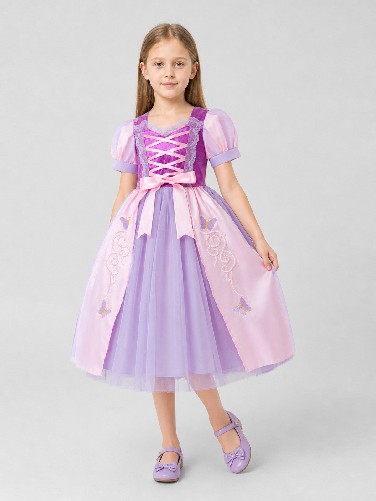 Purple Princess Costume Dress with Full Skirt for Cosplay Costume Dresses detail