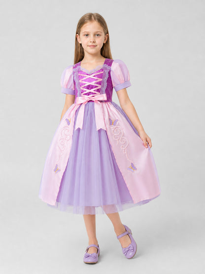 Purple Princess Costume Dress with Full Skirt for Cosplay Costume Dresses detail
