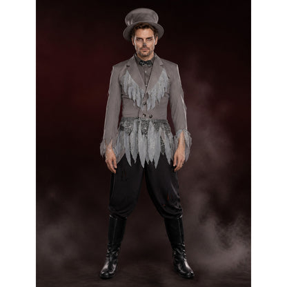 Adult Wizard Costume Set, Gothic Distressed Suit-Style Outfit main product view
