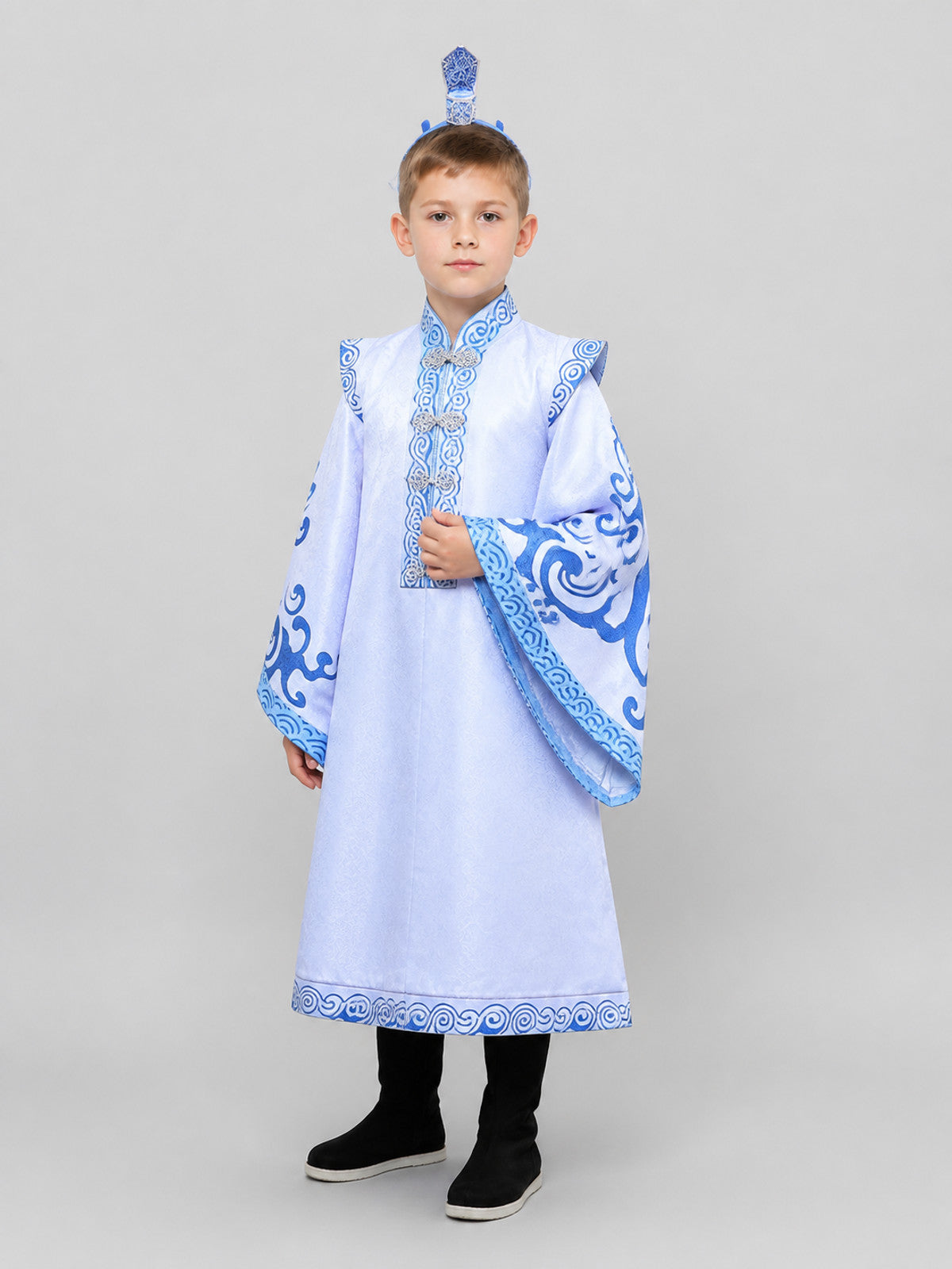 Ao Bing Cosplay Costume, White-and-Blue Robe with Wig Costume Wigs detail