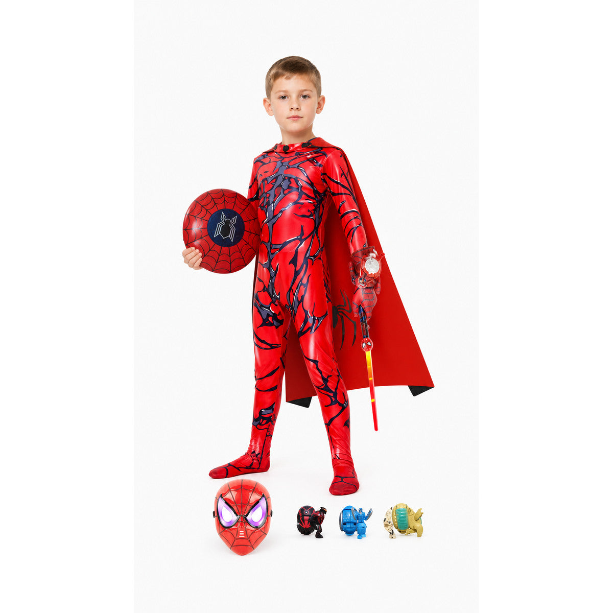 Children's Red Spider-Man Costume with Mask Costume Masks detail