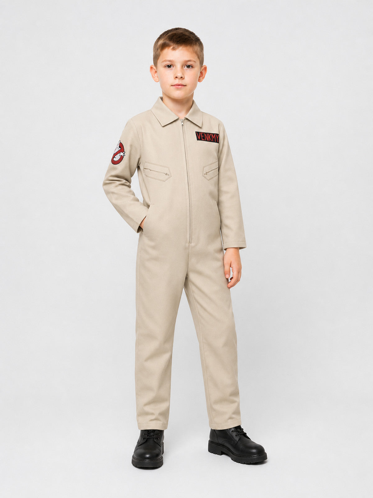 Venkman Cosplay Jumpsuit with Patches and Zipper Costumes detail