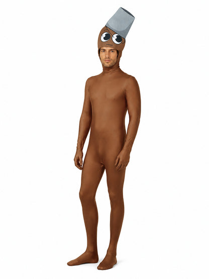 Brown jumpsuit costume with a character face design Costumes detail