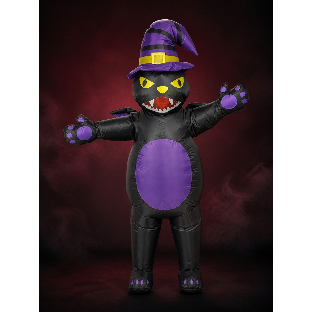 Halloween Cat Animal Jumpsuit Costume With Witch Hat main product view