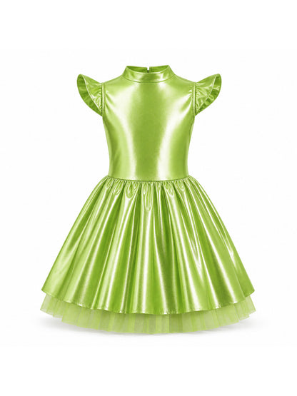 Children Girls Shiny Halloween Alien Cosplay Fancy Costume Space Robot Astronaut