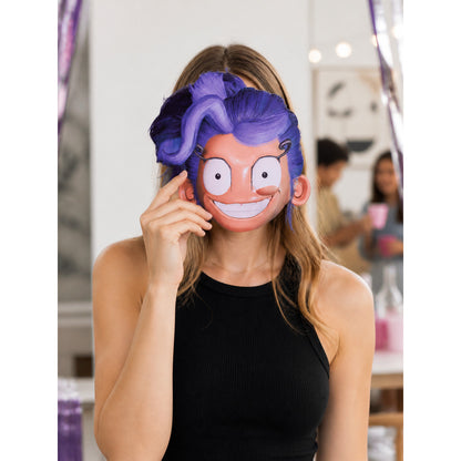 Cosplay Mask with Purple Hair and Black Glasses lifestyle view