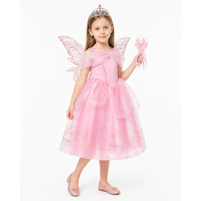 Pink Princess Aurora Costume with Wings and Crown Costume Headwear detail