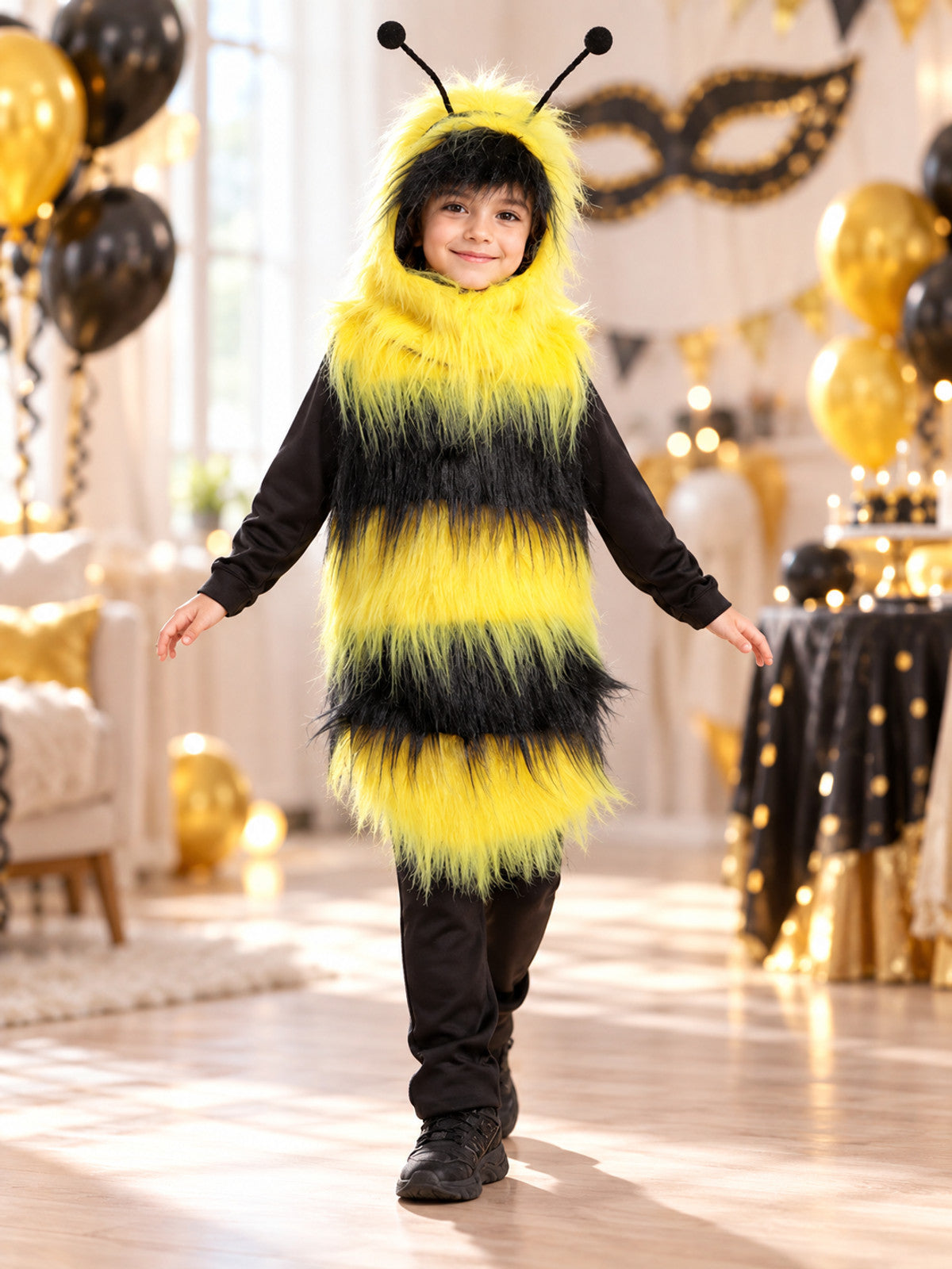 Bee Costume with Antennas, Yellow and Black