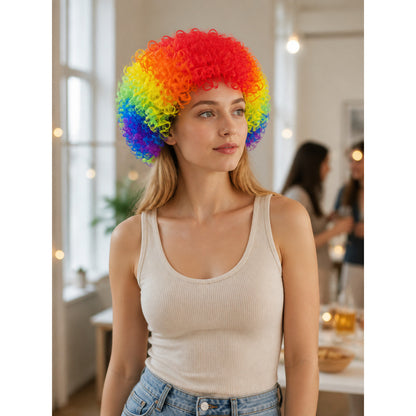 Multicolor Curly Carnival Wig for Halloween lifestyle view