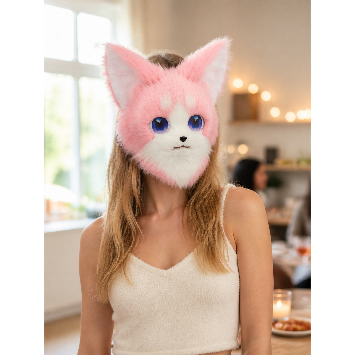 Halloween Cat-Fox Carnival Headpiece Mask lifestyle view