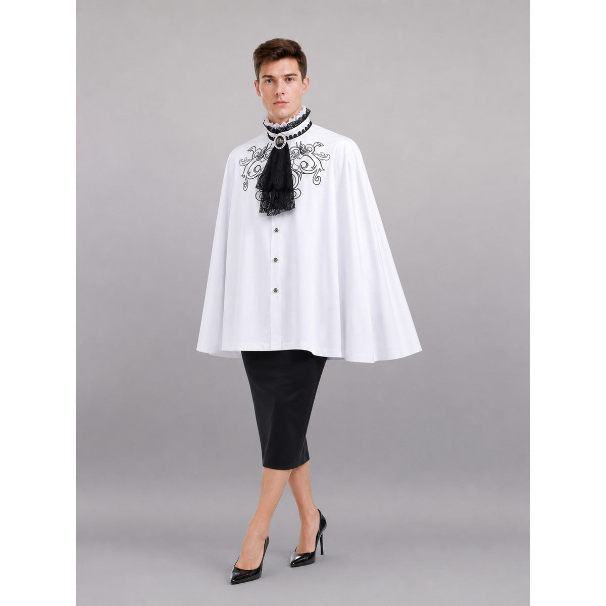 White Costume Shirt with Jabot and Embroidery occasion guide