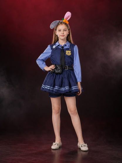 Women's Judy Hopps Rabbit Police Officer Costume Dress, Zootopia Outfit main product view