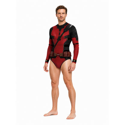 Red and Black Superhero Jumpsuit with 3D Print product detail