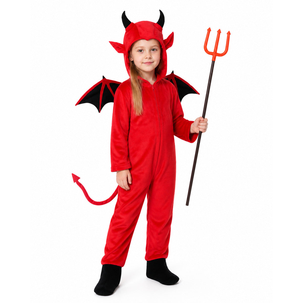 Demon Costume with Wings, Tail, and Trident Costumes detail