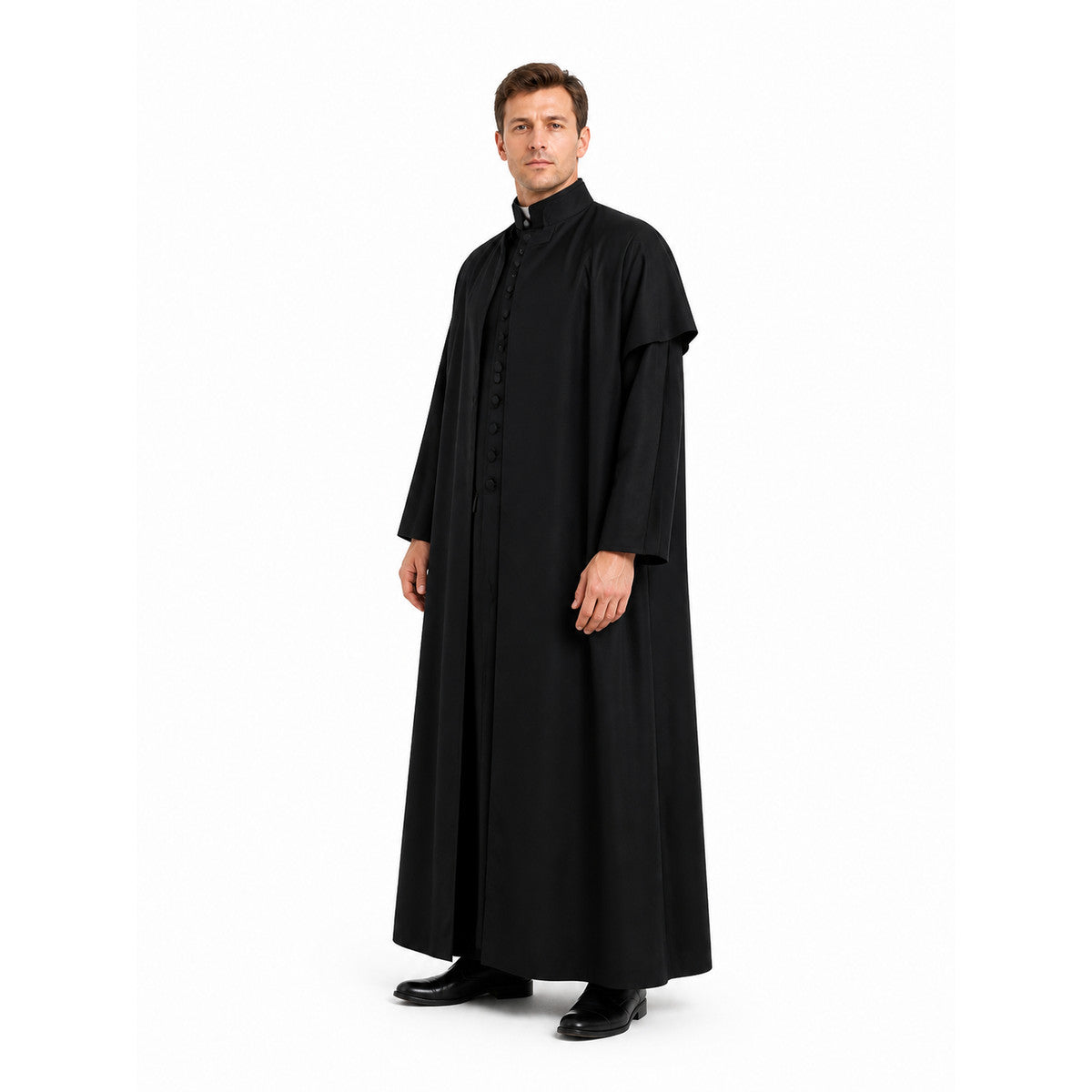 Black High-Collar Robe for Cosplay Costumes detail