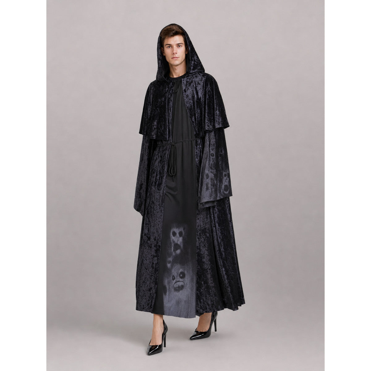 Black Hooded Gothic-Style Carnival Cloak occasion guide